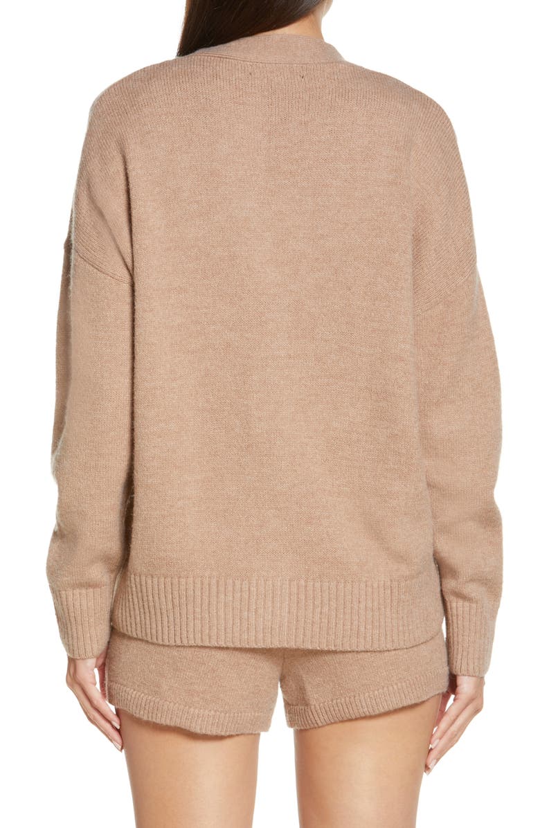 WITTY FOX Rhinestone Button Cardigan & Crop Camisole Set, Alternate, color, 