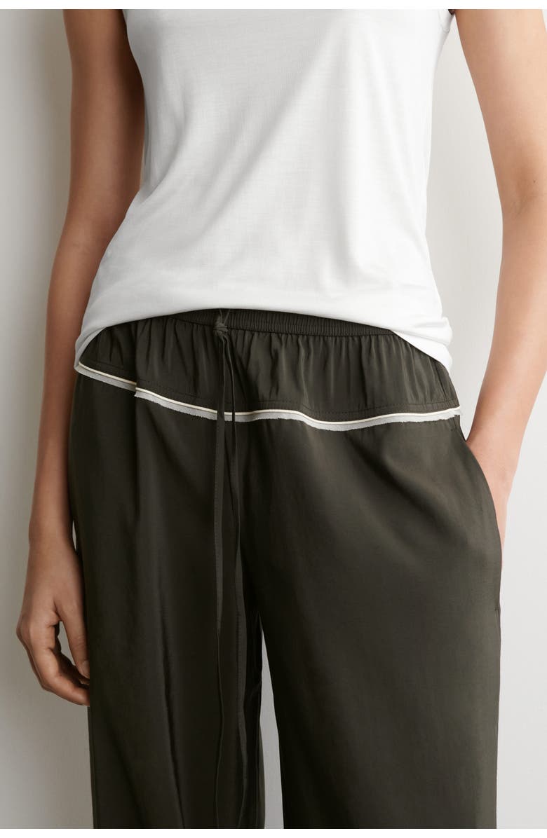 COS Contrast-piped Straight-leg Trousers, Alternate, color, Dark Green