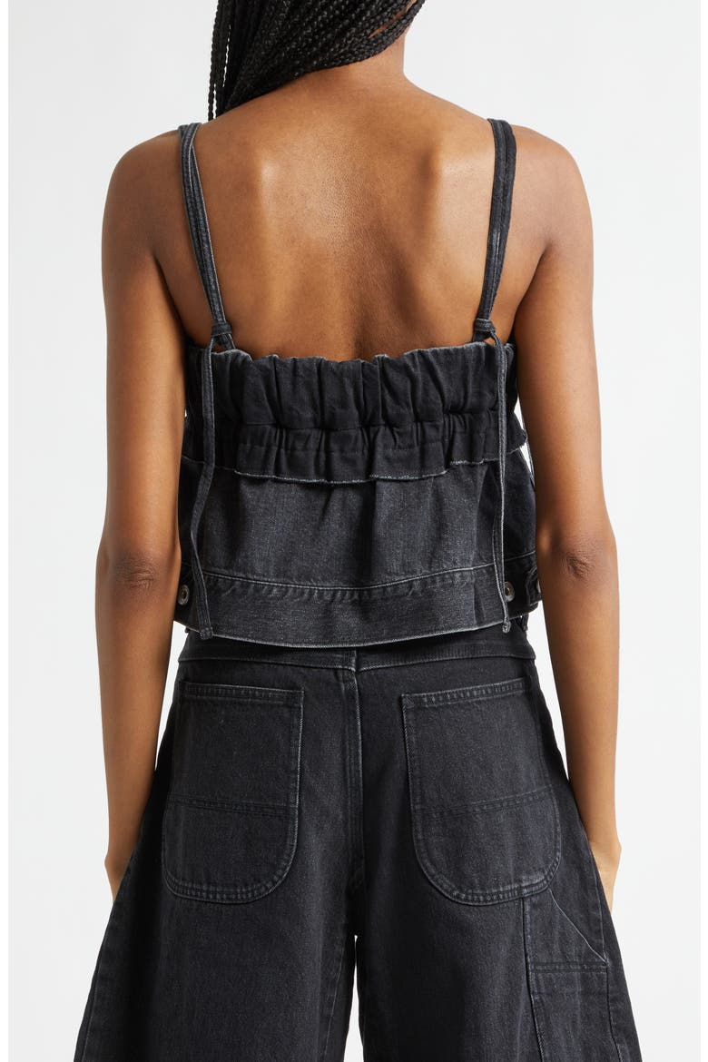 Crop Denim Camisole, Alternate, color, BLACK