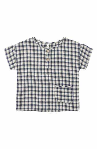 Kids' Check Woven Henley Tee