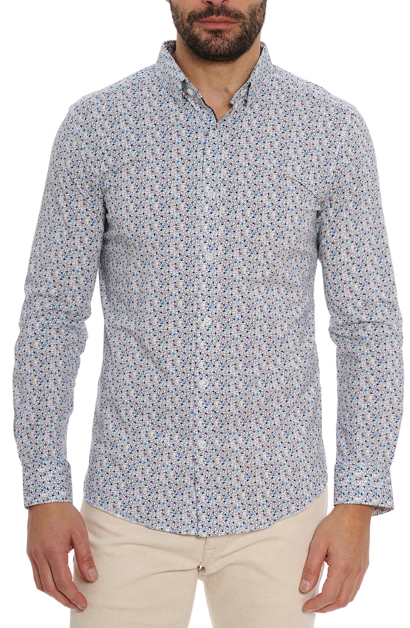 Robert Graham Kylen Floral Knit Button-Up Shirt (Men) | Nordstrom
