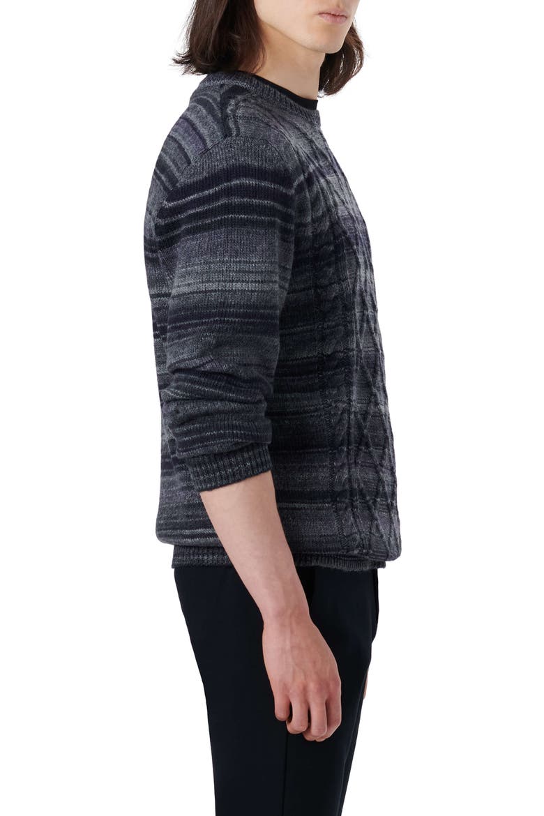 Diamond Stitch Wool Blend Sweater, Alternate, color, CAVIAR