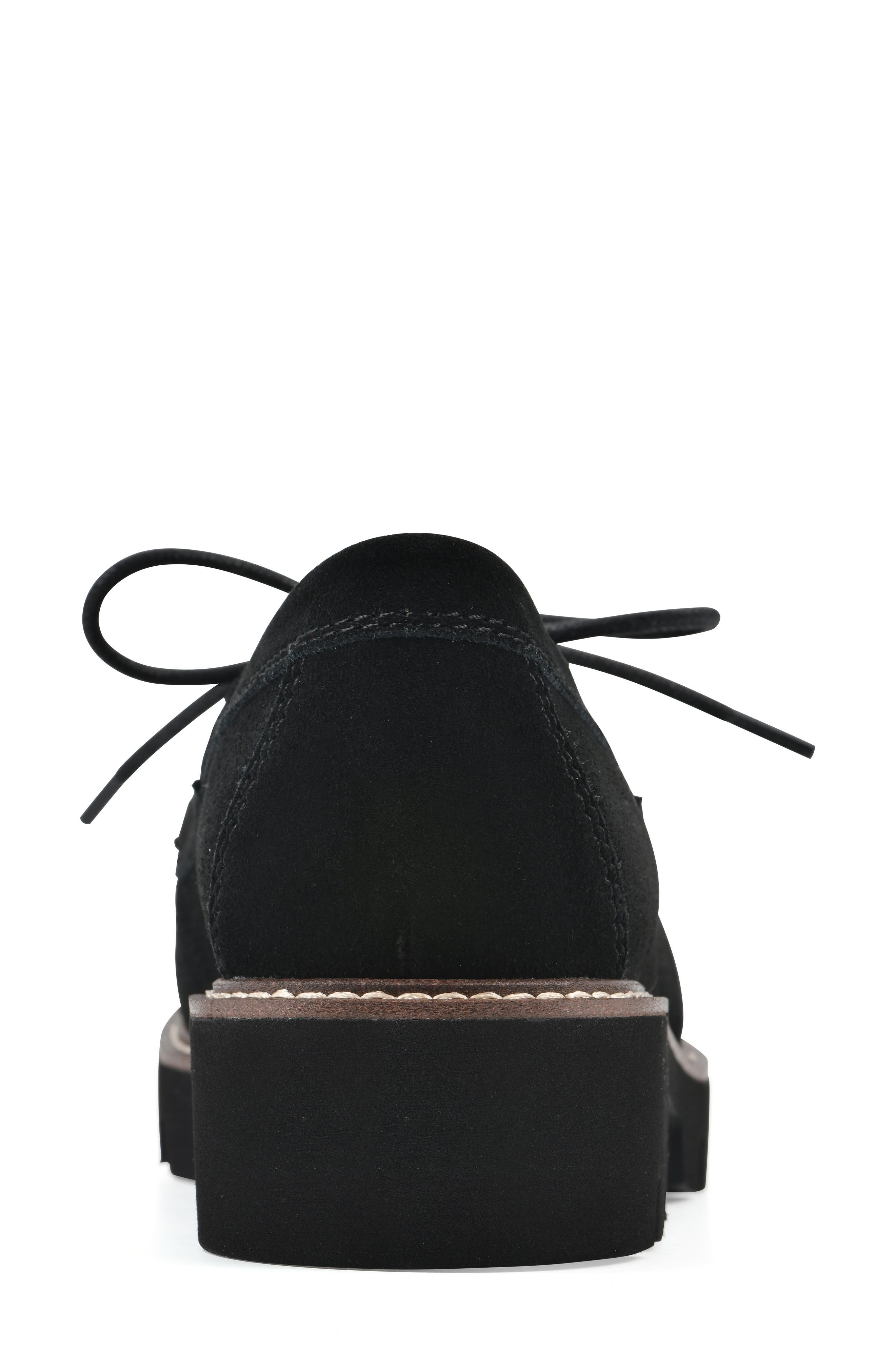 White Mountain Footwear Gino Lug Sole Loafer - Wide Width Available, Alternate, color, Black Suede