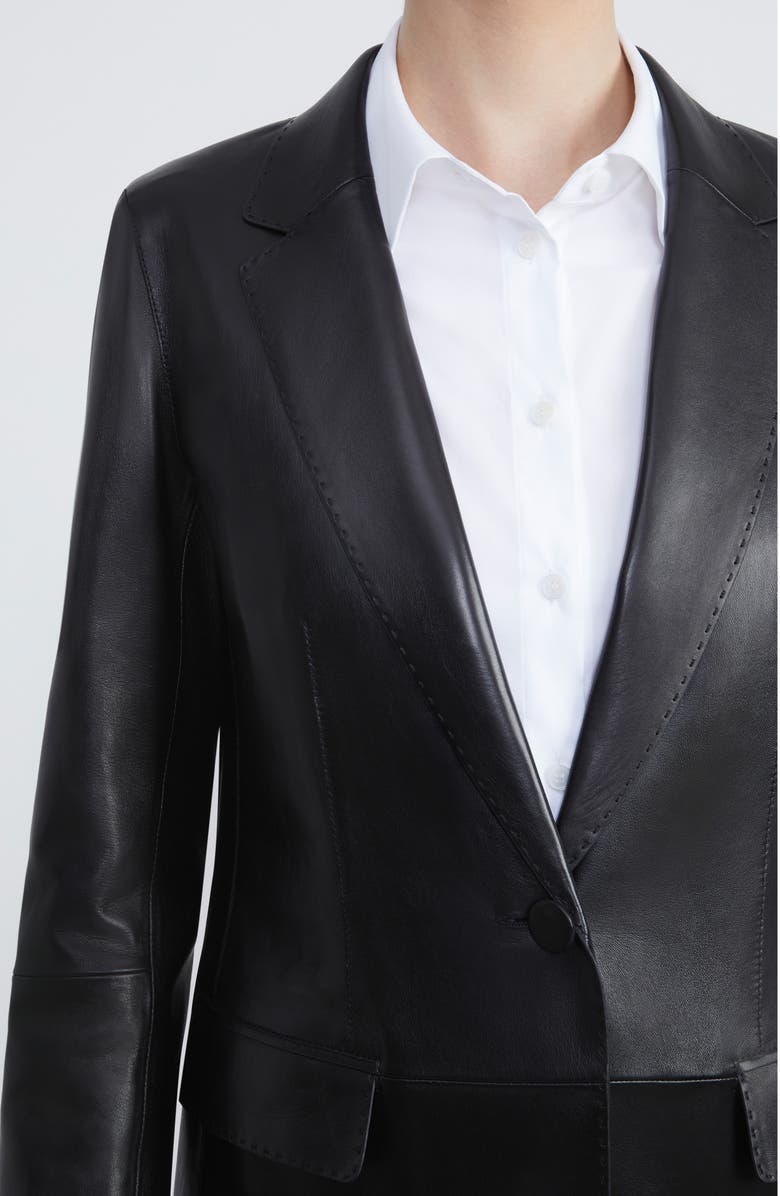 Lafayette 148 New York Lambskin Leather Blazer, Alternate, color,