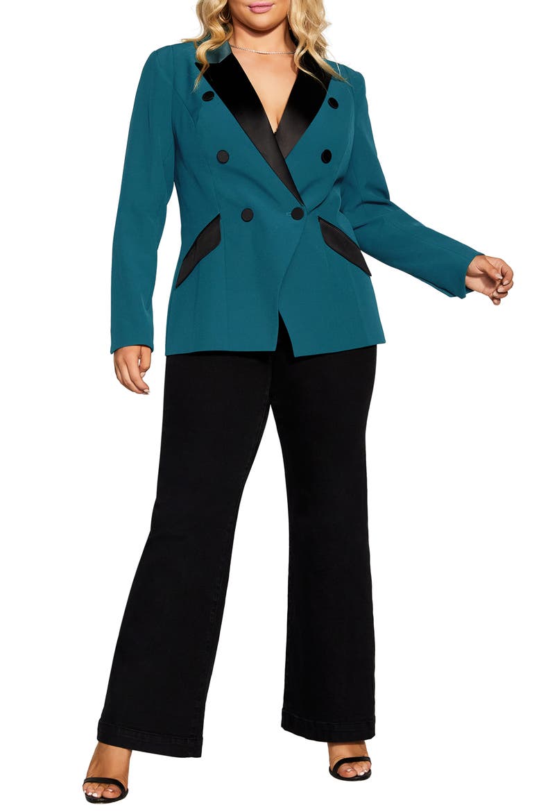 Tuxe Luxe Jacket, Alternate, color, JADE