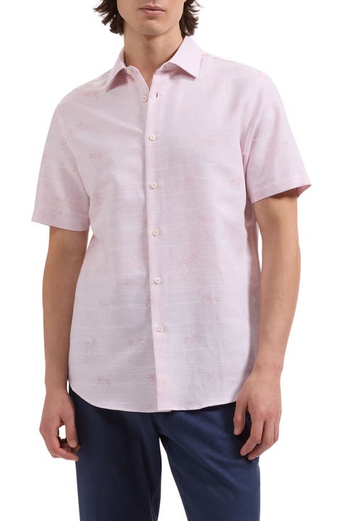 Orson Short Sleeve Cotton & Linen Button-Up Shirt