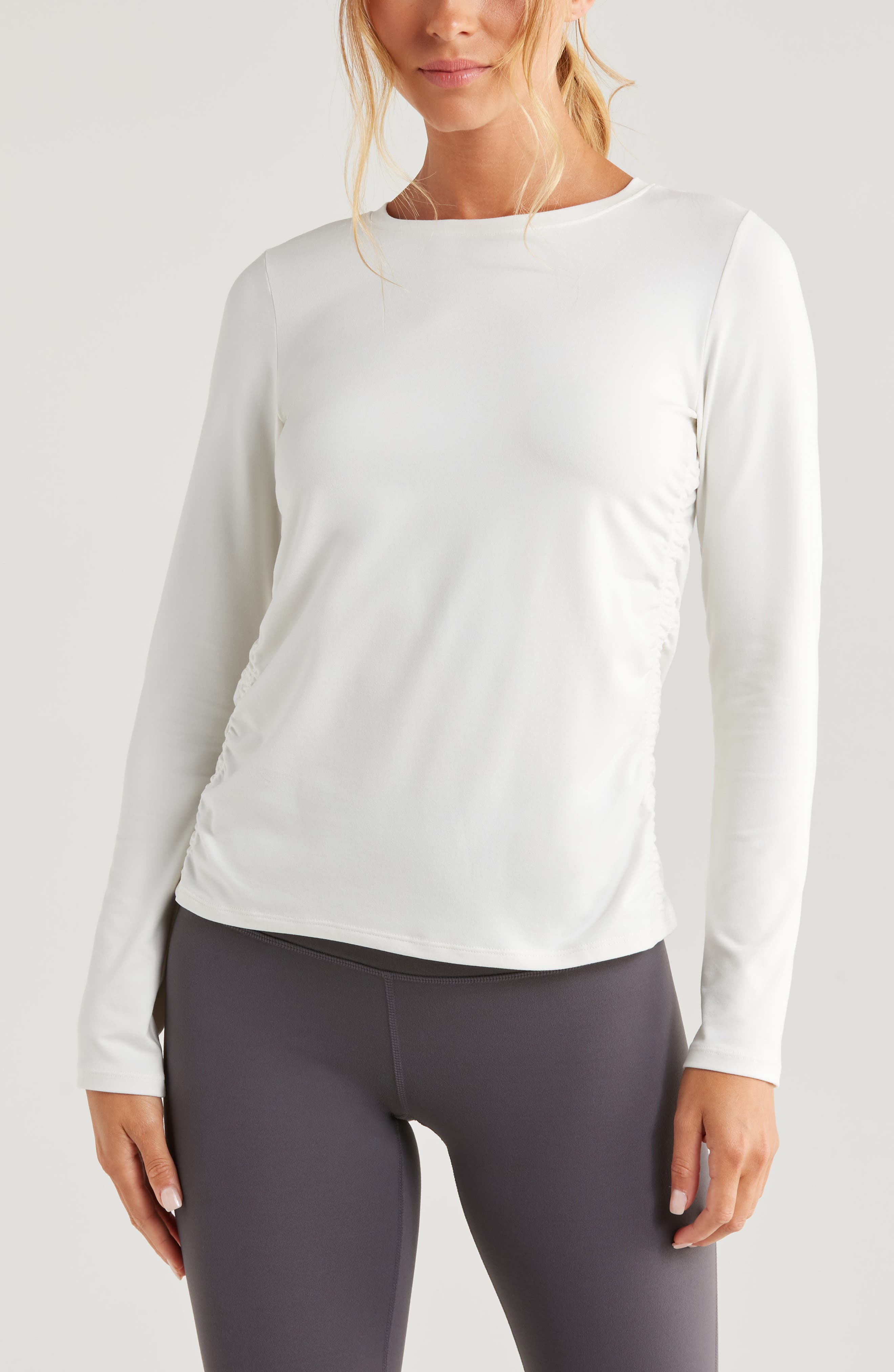 ruched workout tops