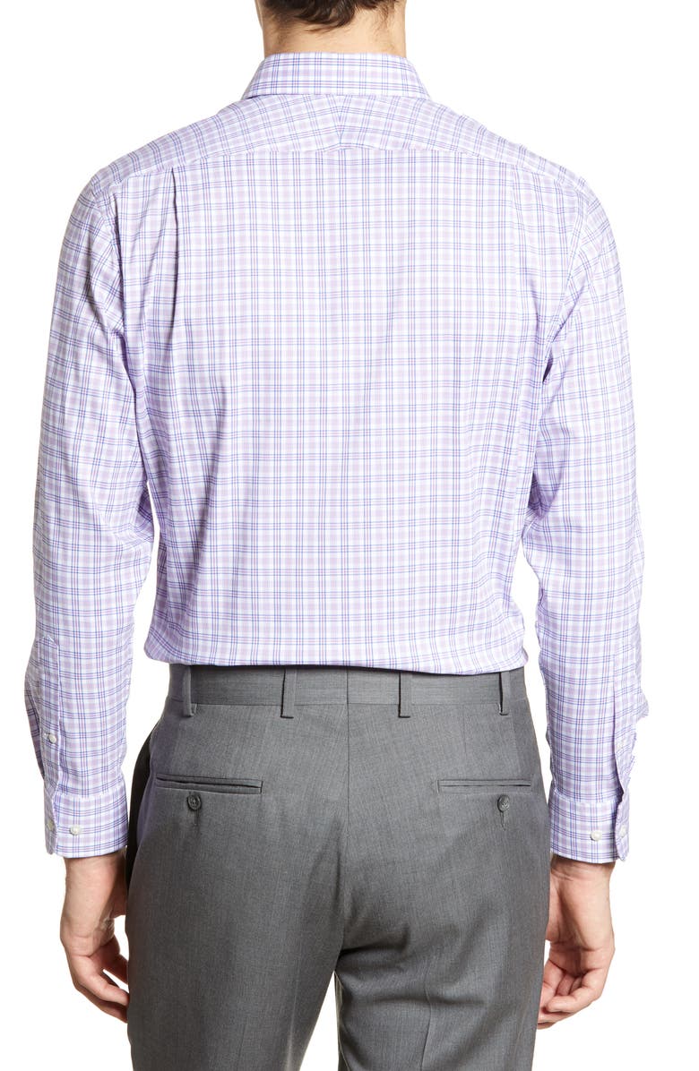 NORDSTROM MEN'S SHOP Trim Fit Non-Iron Stretch Plaid Dress Shirt, Alternate, color, 
