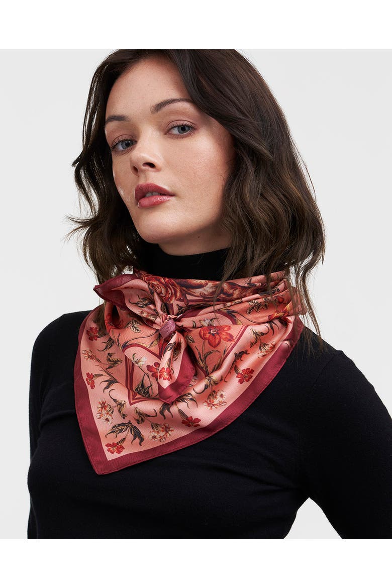 Folksy Fox Tales Peach Square Scarf, Alternate, color, Dusty Peach