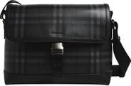 Burberry Medium City Check Clip Coated Canvas Messenger Bag