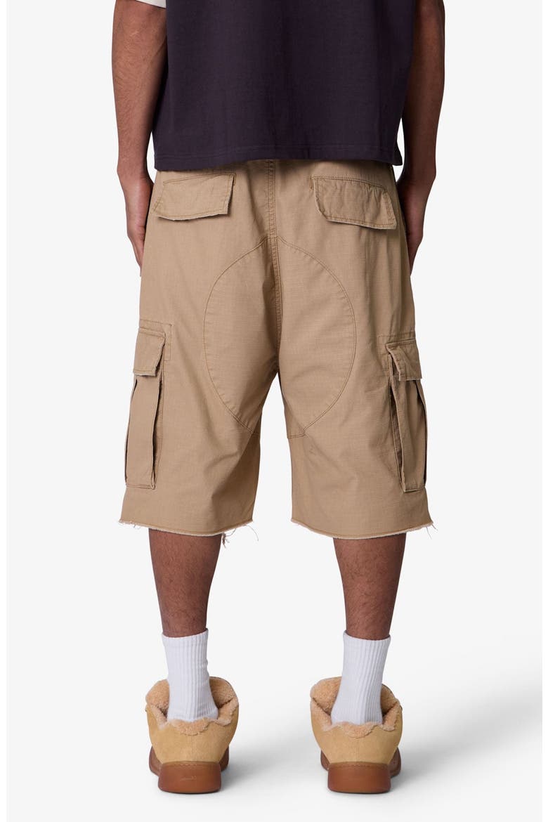Baggy Distressed Cargo Shorts, Alternate, color, WASHED KHAKI