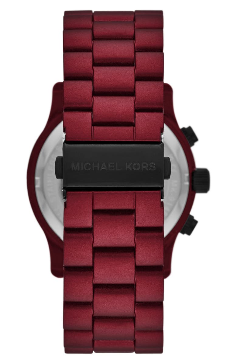 Michael Kors Runway Chronograph Quartz Stainless Steel Bracelet Watch, 45mm, Alternate, color,