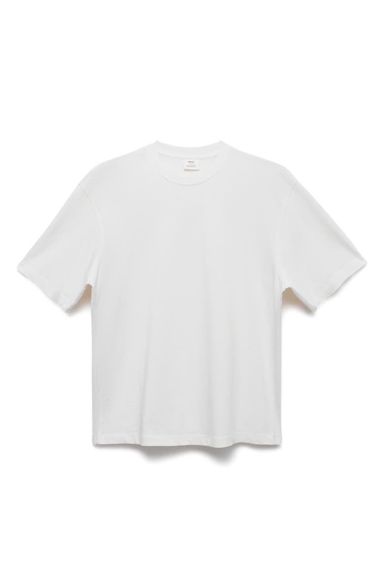 MANGO Relaxed Fit Solid Cotton T-Shirt, Alternate, color, Off White