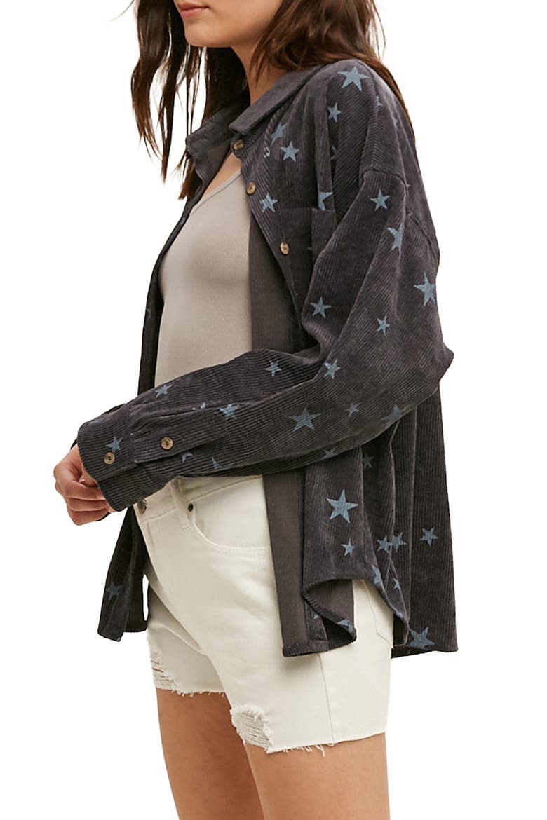 Star Corduroy Shirt Jacket, Alternate, color, M NAVY