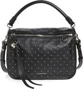 McQueen Alexander McQueen 'Skull' Pin Stud Leather Hobo