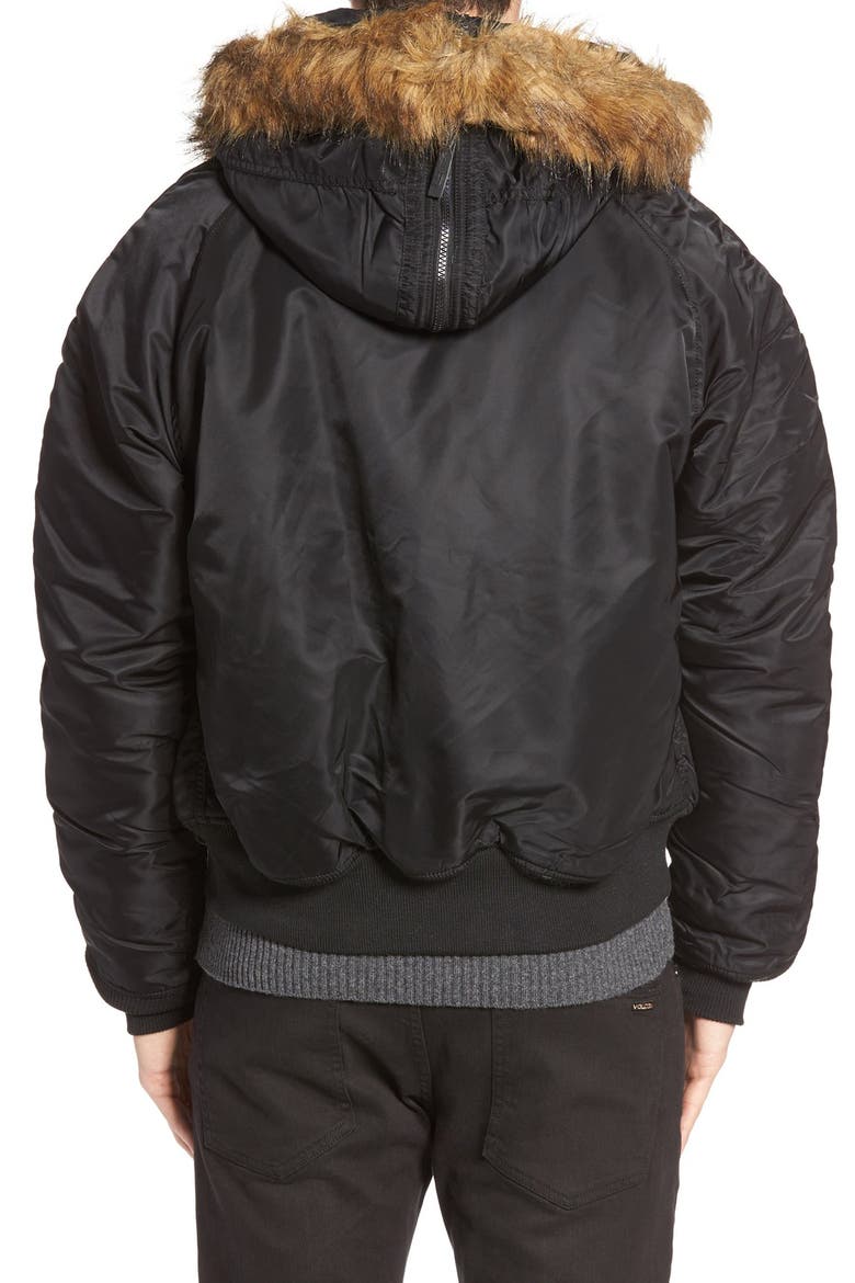 N-2B Short Hooded Parka, Alternate, color, BLACK
