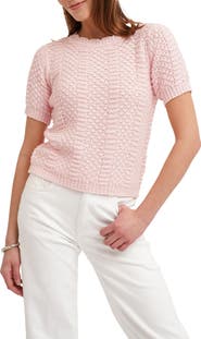 CYRUS Short Sleeve Textured Crewneck Sweater