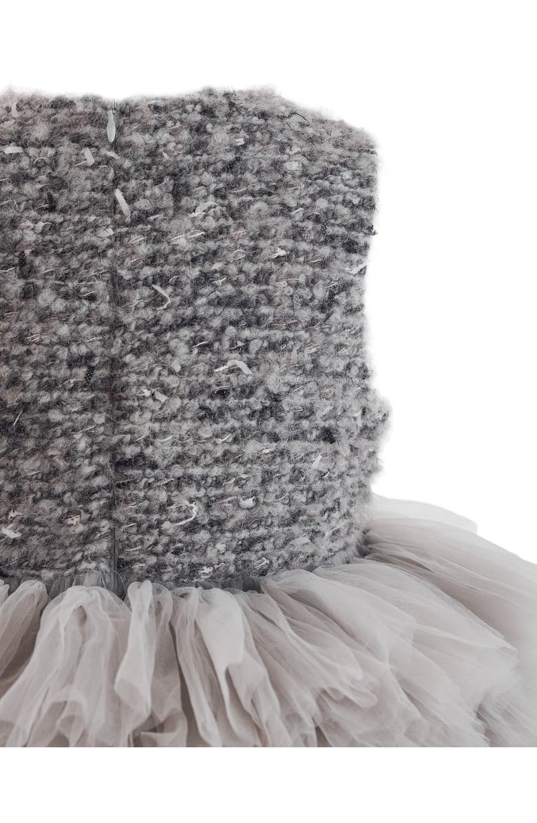 Tulleen Textured Bodice Tulle Gown, Alternate, color, Grey