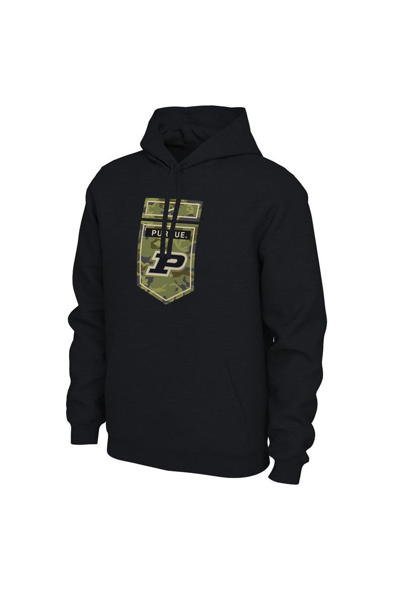 Men's Nike Black Purdue Boilermakers Veterans Camo Pullover Hoodie, Alternate, color, Black