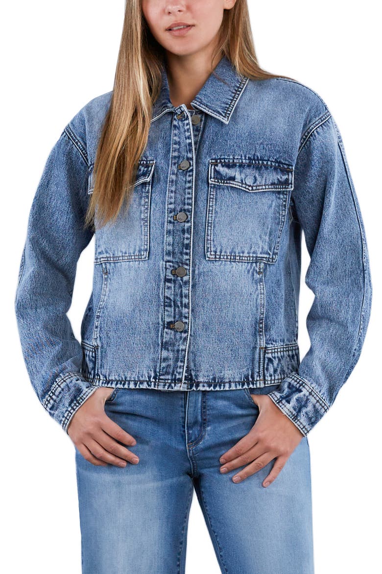 Retro Denim Jacket, Alternate, color, DENIM LAKE
