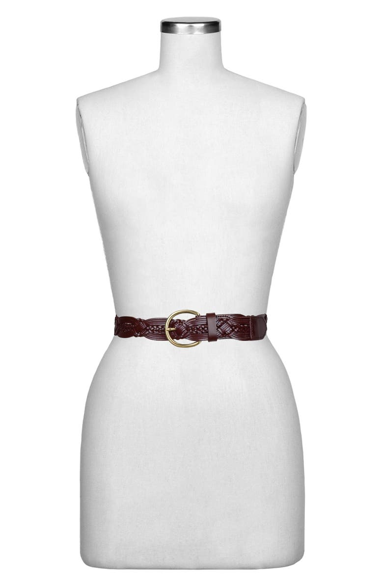 Patricia Nash Melissa Braided Leather Belt, Alternate, color, British Tan