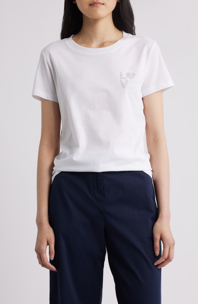 BOSS Orange Crystal Cotton T-Shirt, Main, color, White