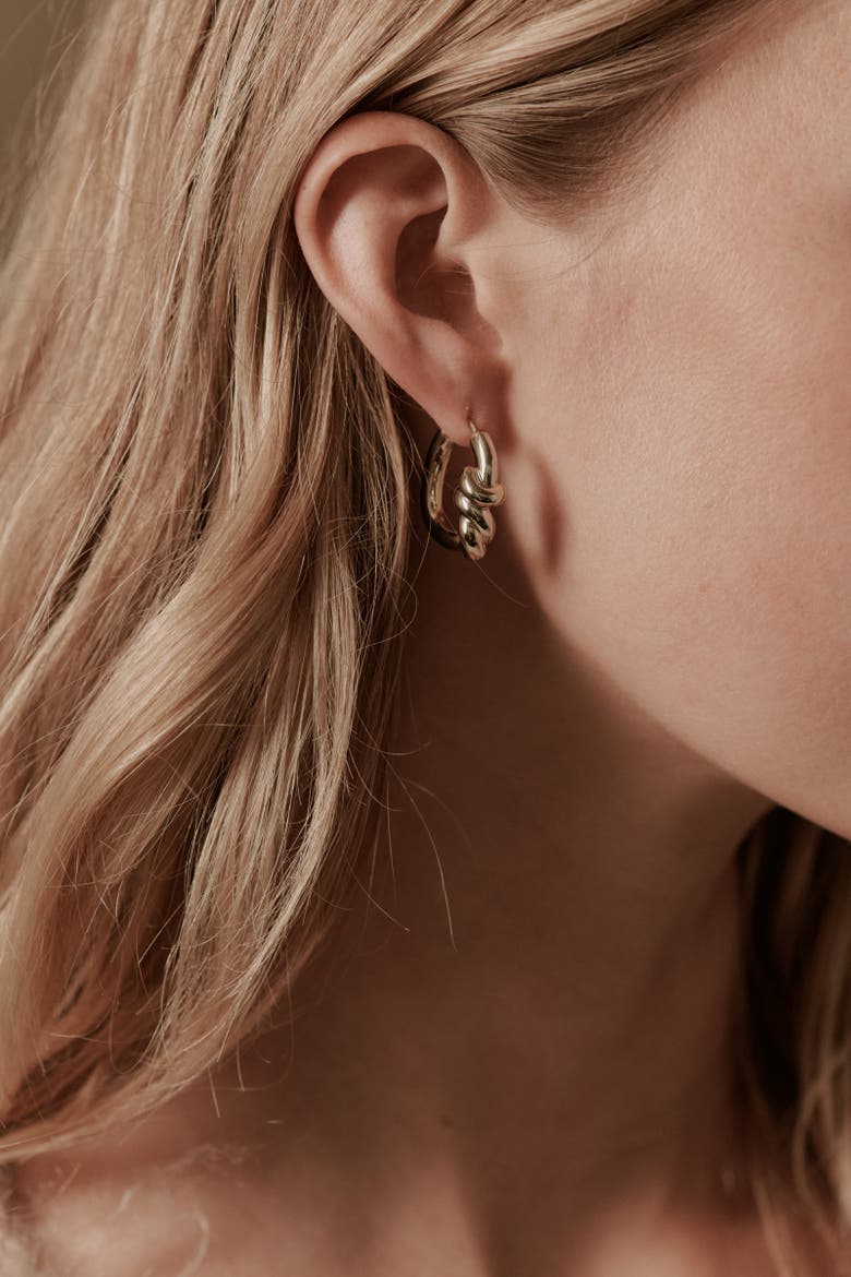 Lottie Chunky Knot Earrings, Alternate, color, Recycled Gold Vermeil