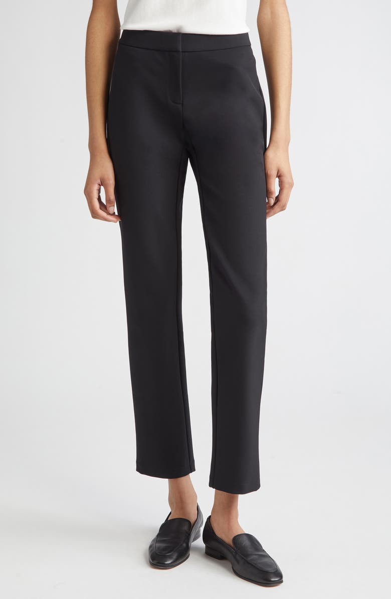 Lafayette 148 New York Waldorf Straight Leg Ankle Pants, Main, color, Black