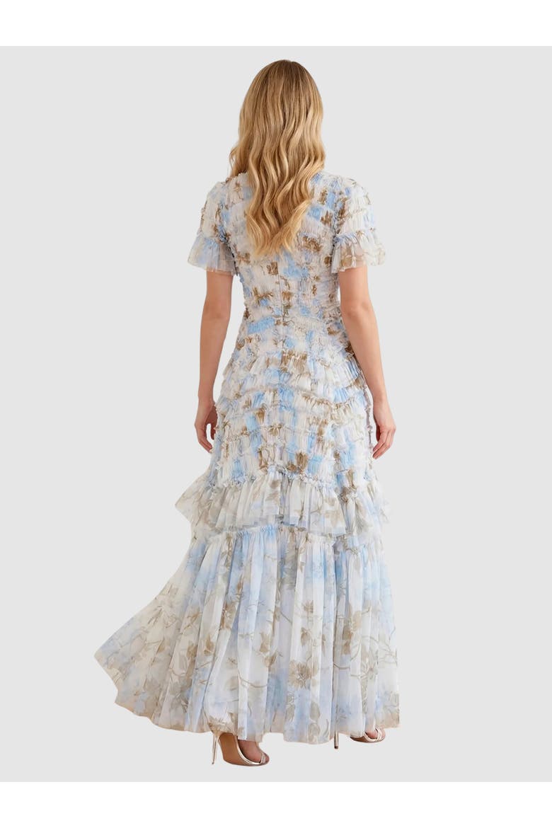 Wisteria Valentine Ruffle Gown, Alternate, color, Optic White/Blue