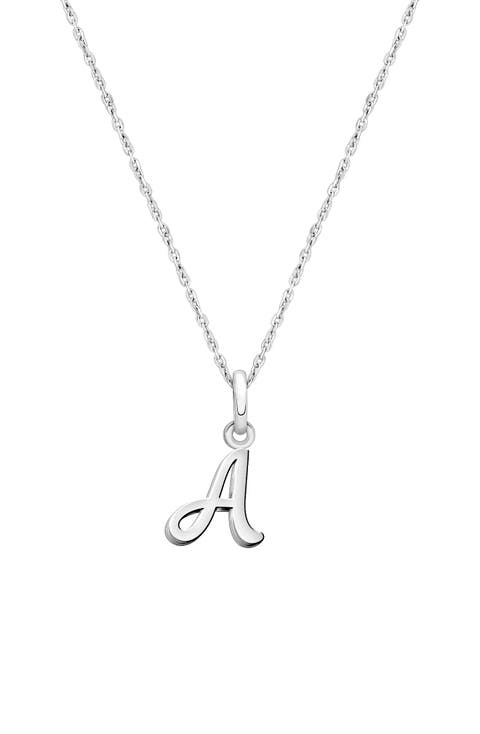 Sterling Silver Initial 12-14" Necklace