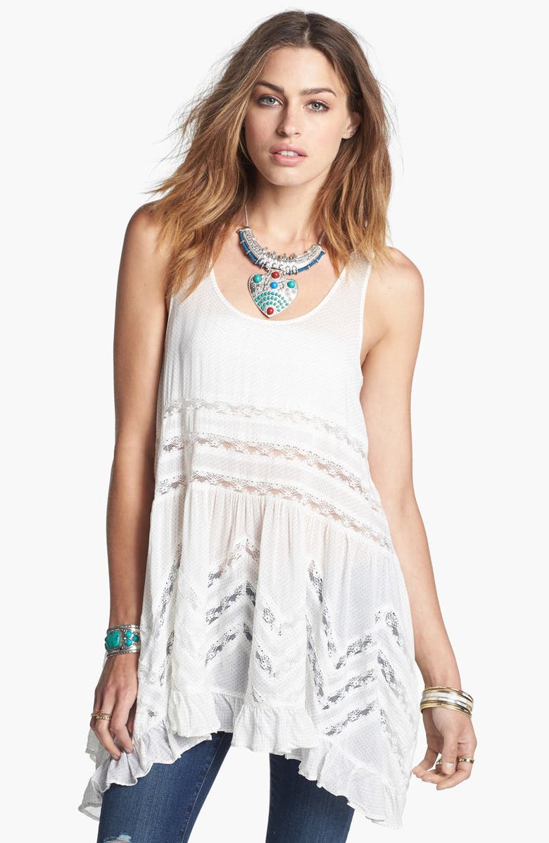 Free People Swingy Lace Inset Tunic, Main, color,