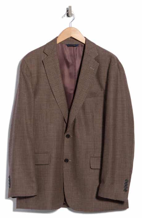 Houndstooth Check Wool & Cotton Sport Coat