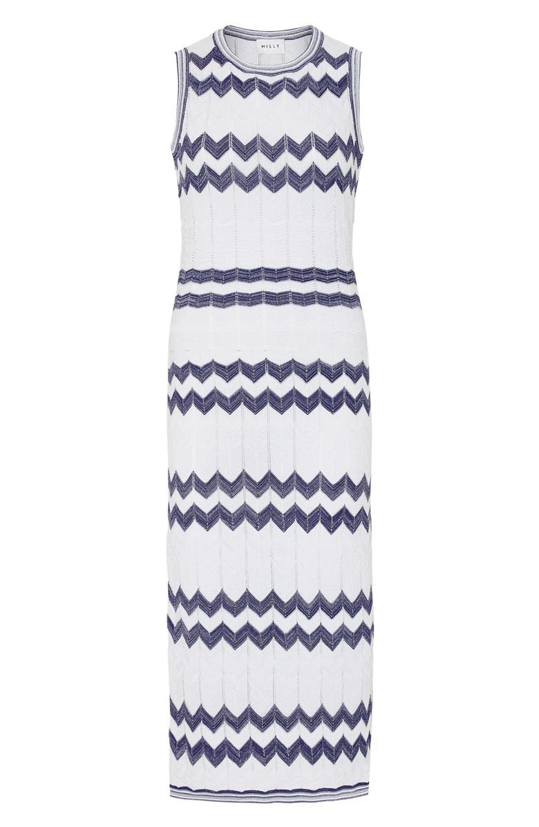 Milly Oversize Zigzag Knit Midi Dress, Alternate, color, 