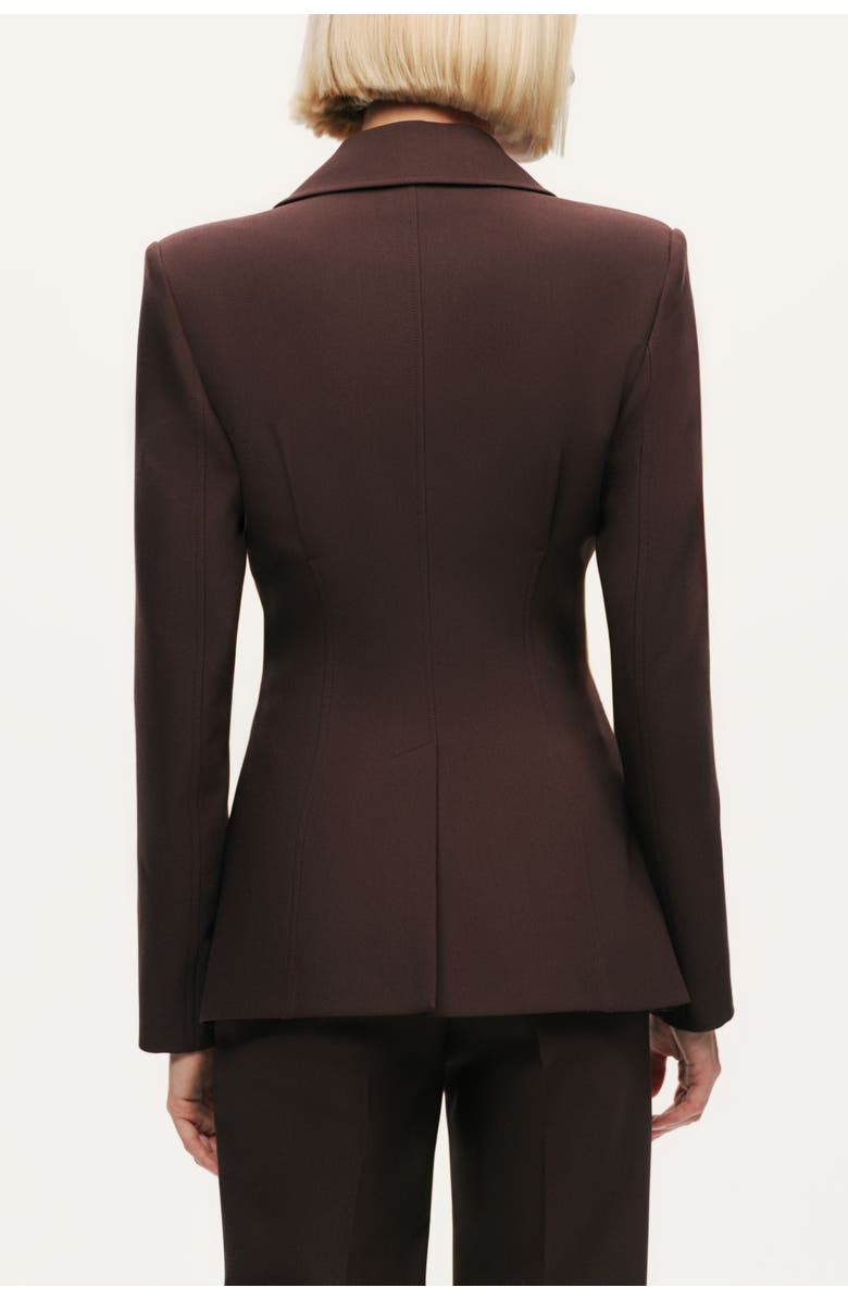 Nocturne Belted Tailored Blazer, Alternate, color, Dark Brown