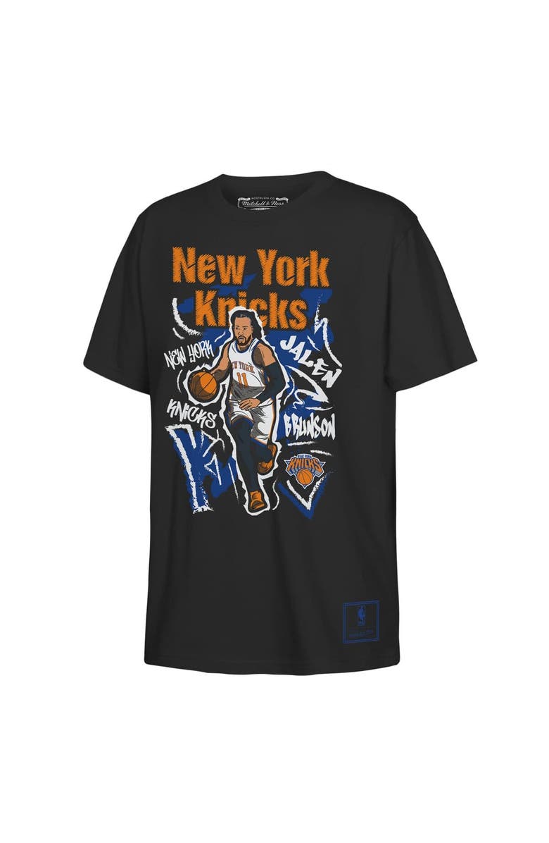 Mitchell & Ness Youth Outerstuff Jalen Brunson Black New York Knicks Chalked Up Player Name & Number T-Shirt, Main, color, Black