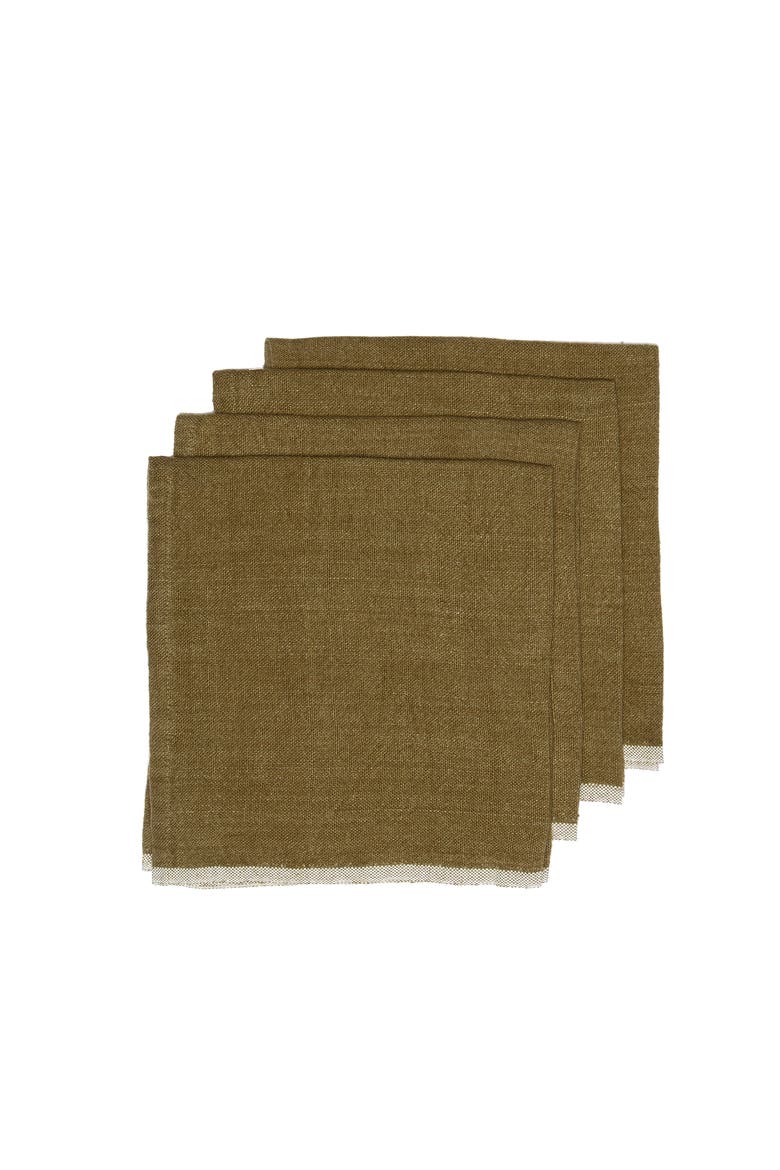 Chunky Linen Napkins - Set of 4, Alternate, color, Forest Green 20" x 20"