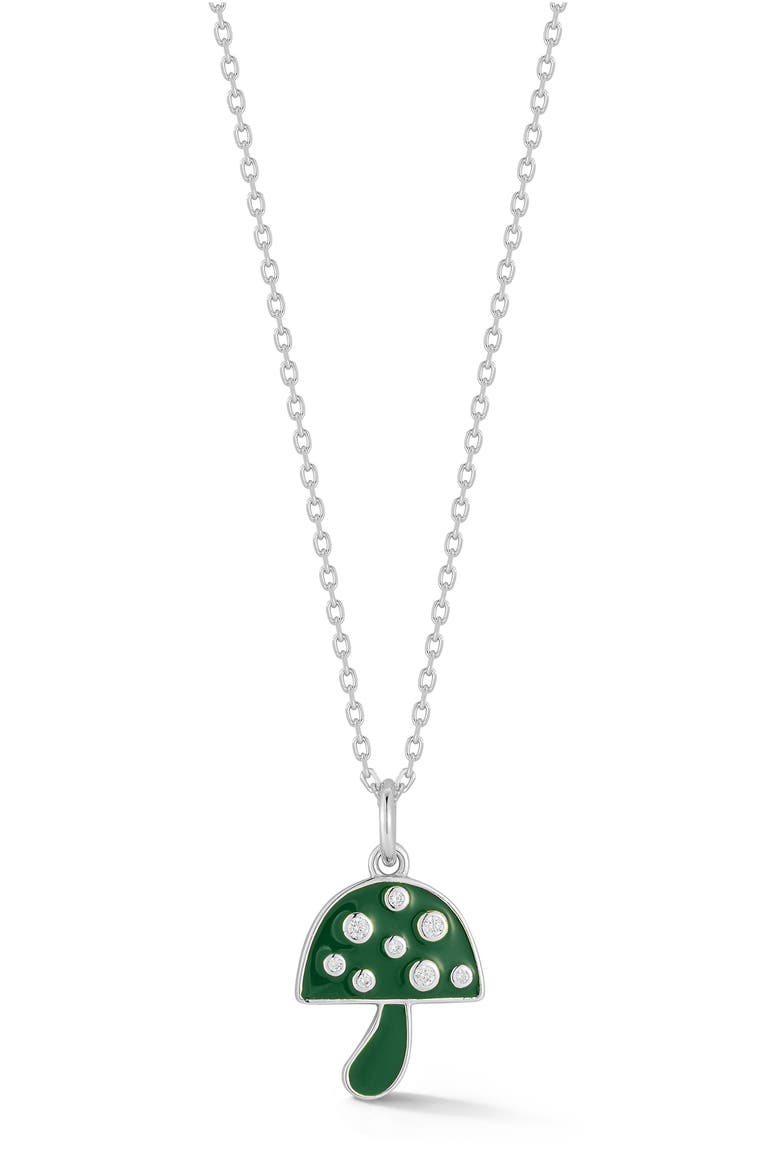 Mushroom Pendant Necklace, Main, color, SILVER
