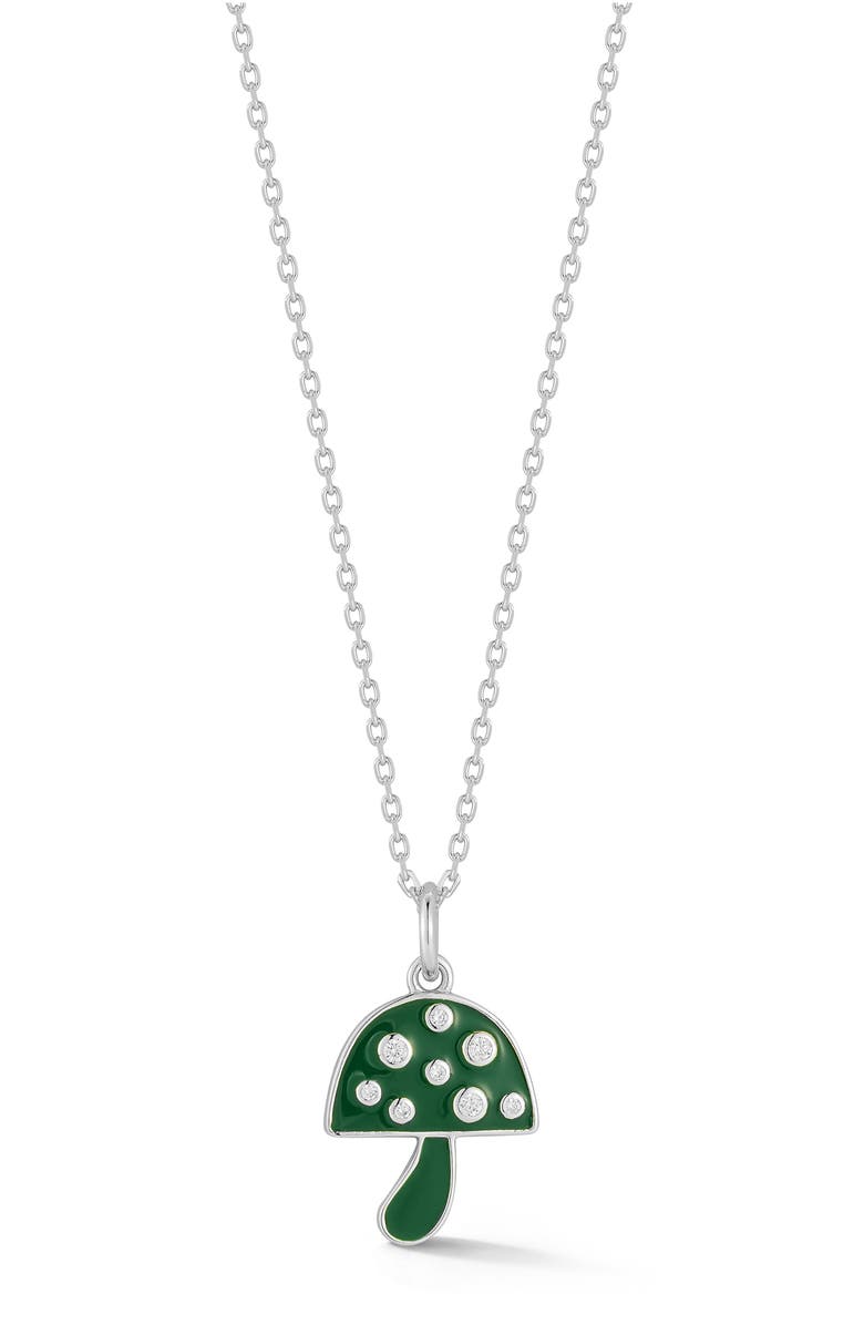 GLAZE JEWELRY Mushroom Pendant Necklace, Main, color, Silver