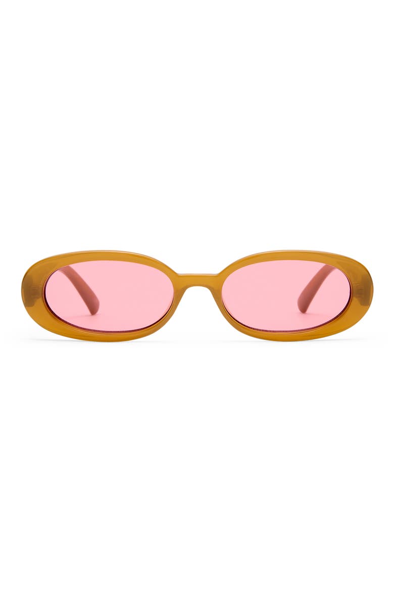 Outta Love 51mm Oval Sunglasses, Main, color, TOFFEE / CRIMSON TINT