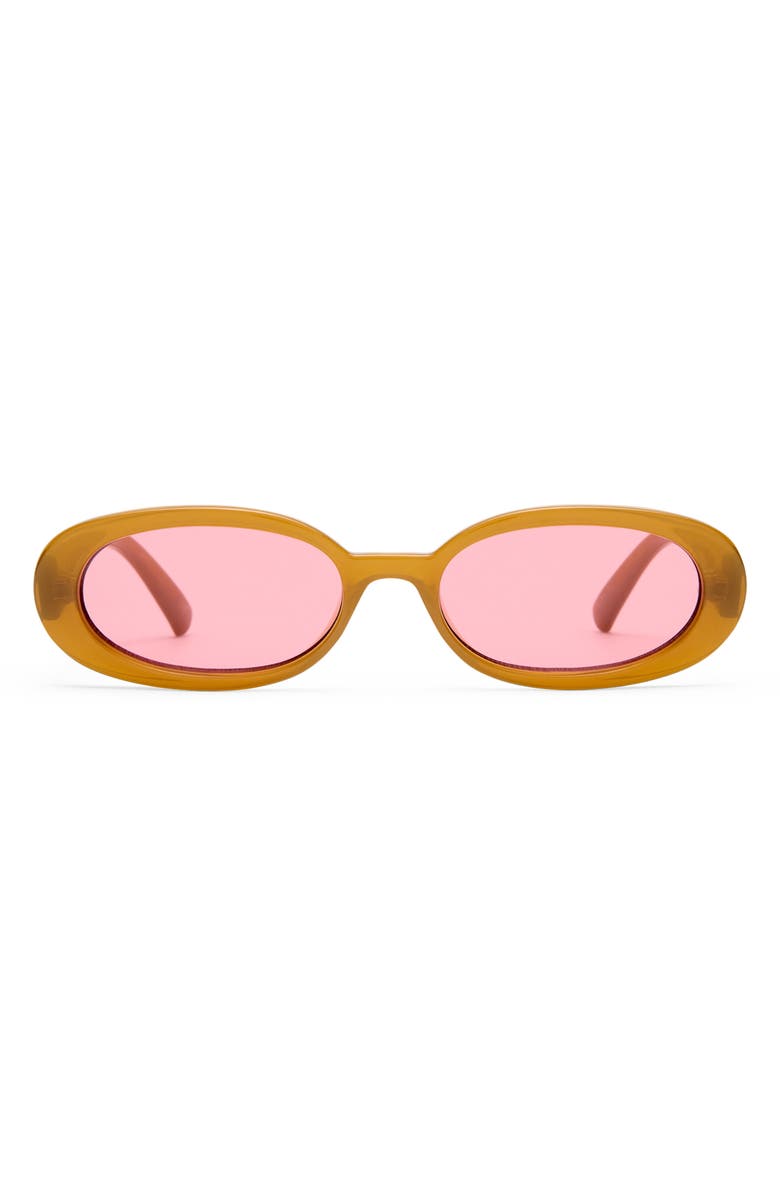 Le Specs Outta Love 51mm Oval Sunglasses, Main, color, Toffee / Crimson Tint
