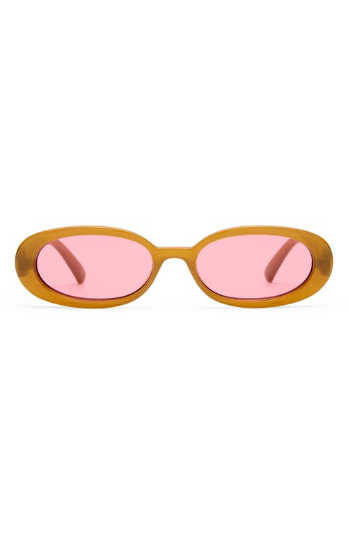 Le Specs Outta Love 51mm Oval Sunglasses In Brown