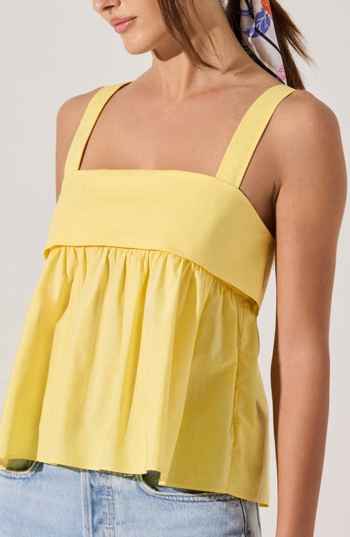 Astr The Label Cotton Babydoll Tank In Lemon Yellow