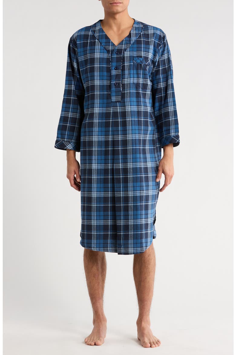 Country Flannel Nightshirt, Main, color, BLUE PLAID