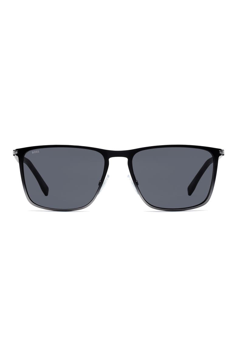 56mm Square Sunglasses, Main, color, MATTE BLACK GREY