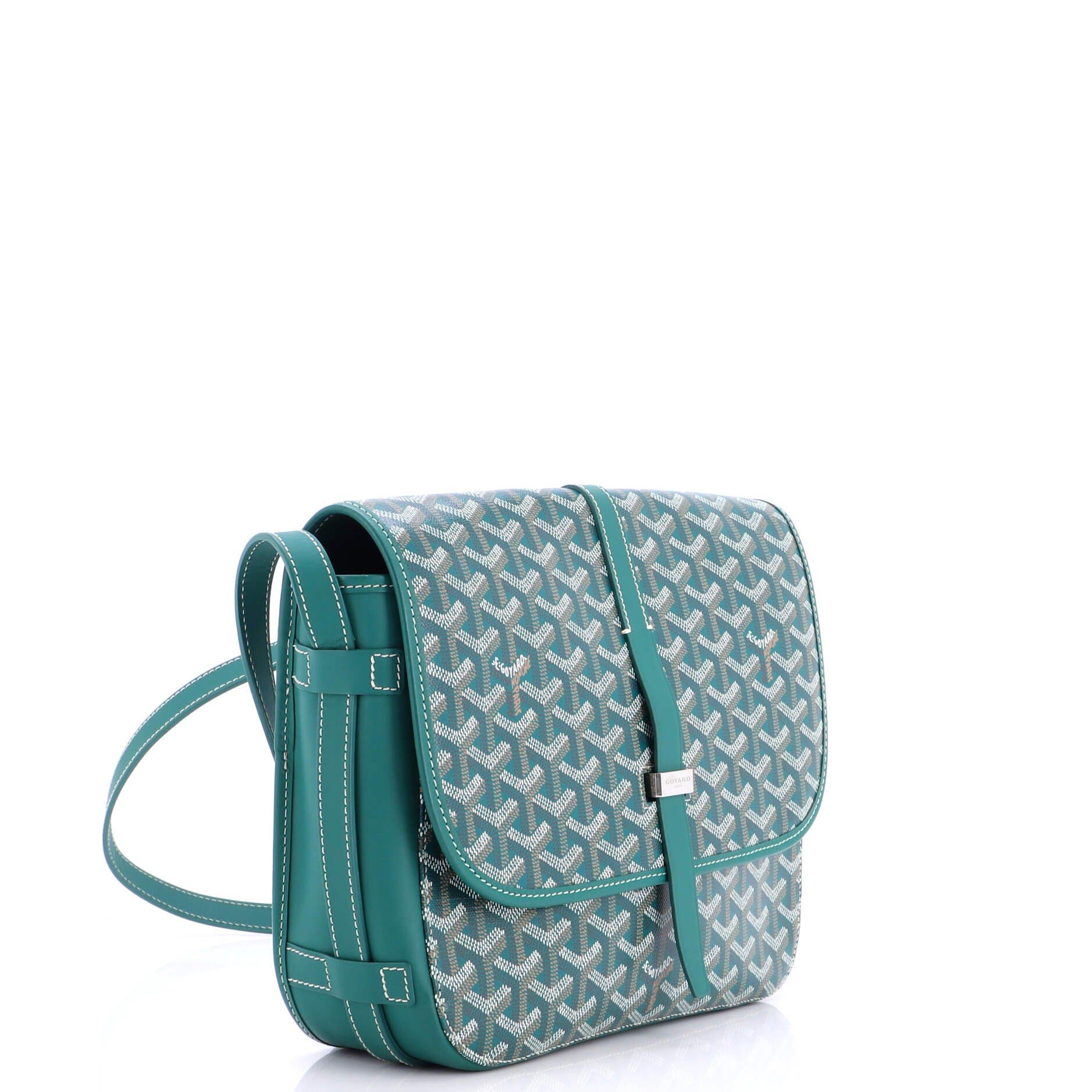 Pre-Owned Goyard Belvedere II Messenger Bag Coated Canvas MM, Alternate, color, Green
