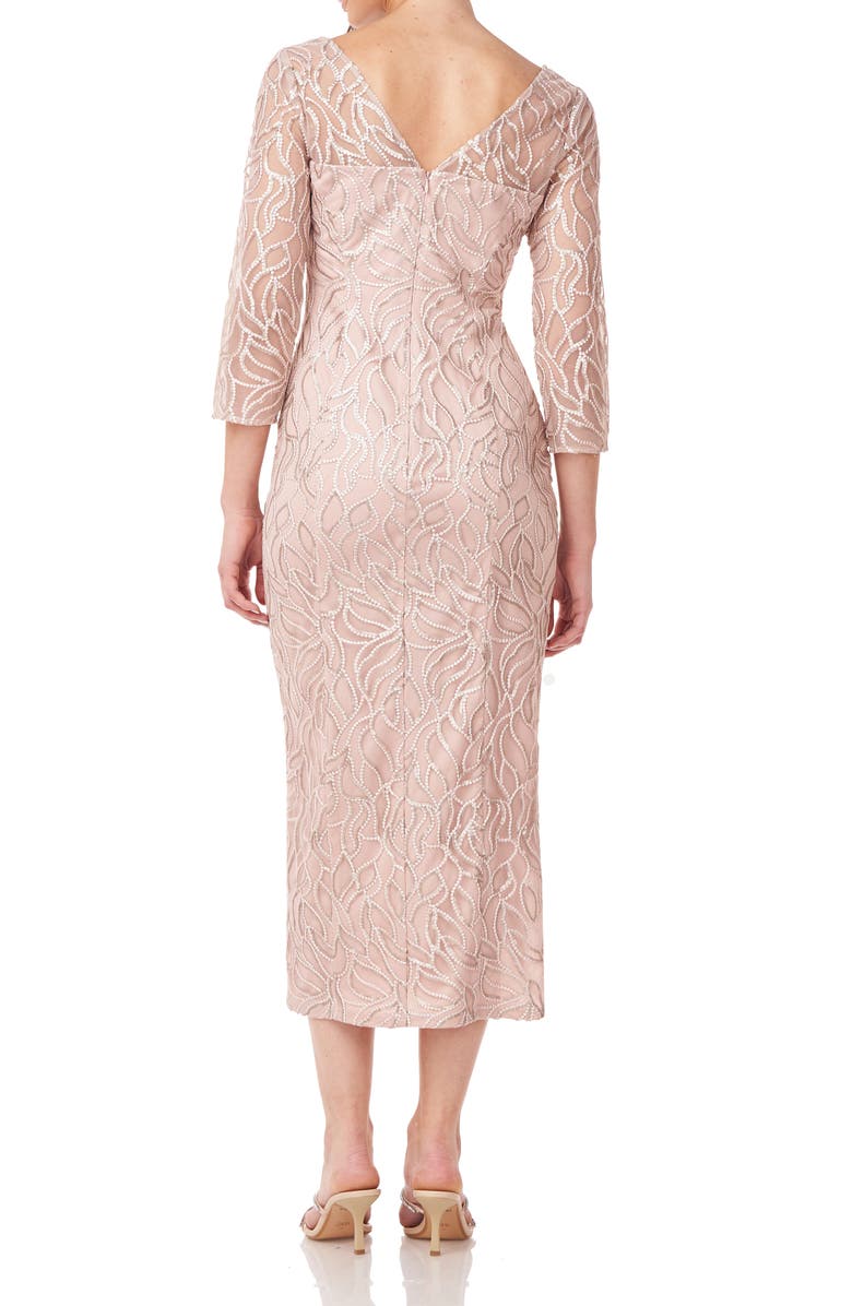 JS Collections Gwen Sequin Leaf Midi Dress, Alternate, color, 