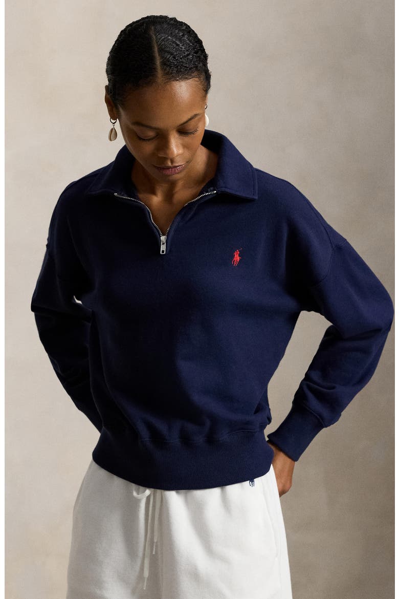 Lightweight Fleece Quarter Zip Pullover, Alternate, color, CRUISE NAVY