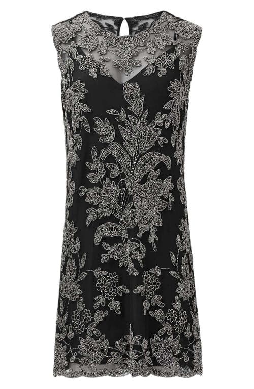 Allsaints Inaya Crystal Tapestry Minidress In Black