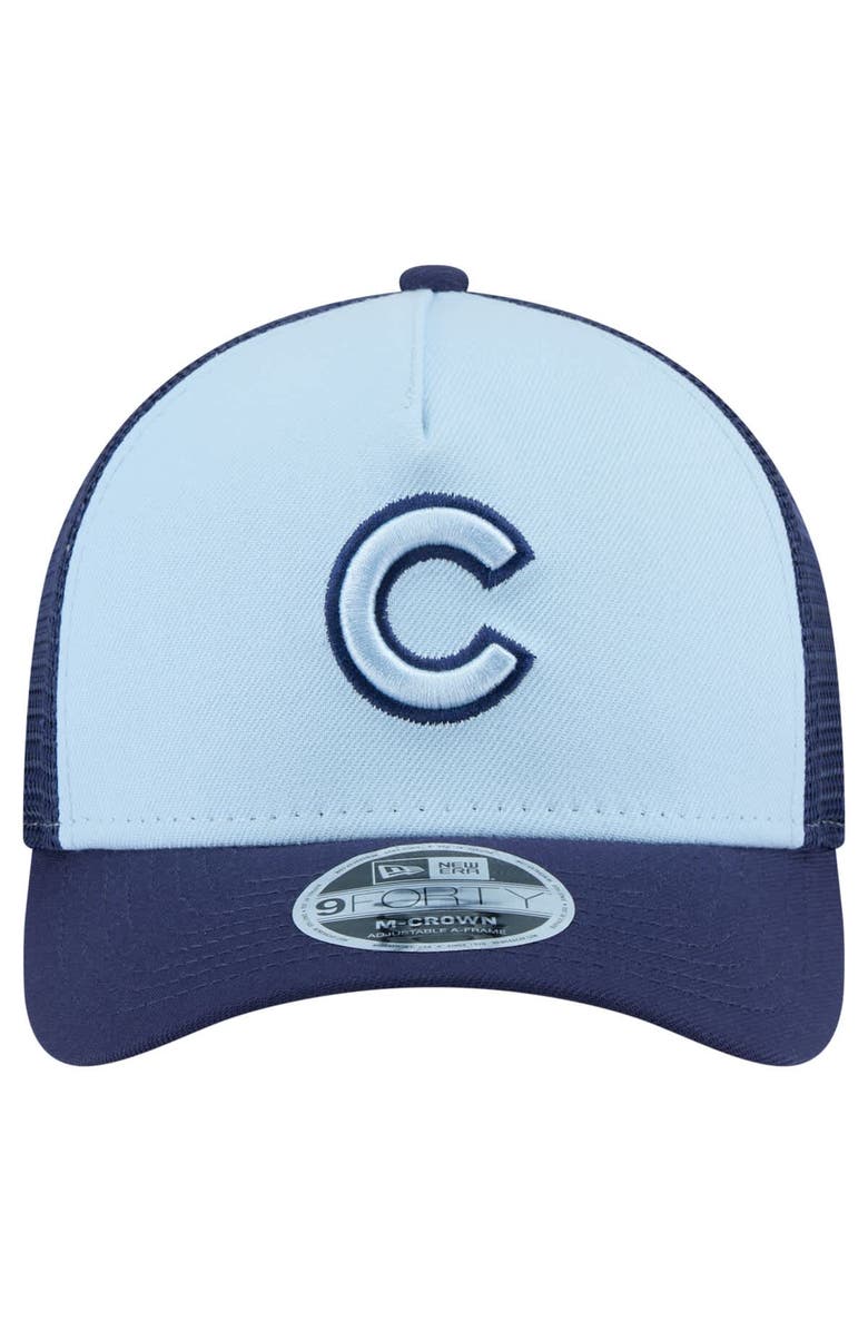 New Era Men's New Era Light Blue/Navy Chicago Cubs 2-Tone Color Pack 9FORTY Adjustable Trucker Hat, Alternate, color, 