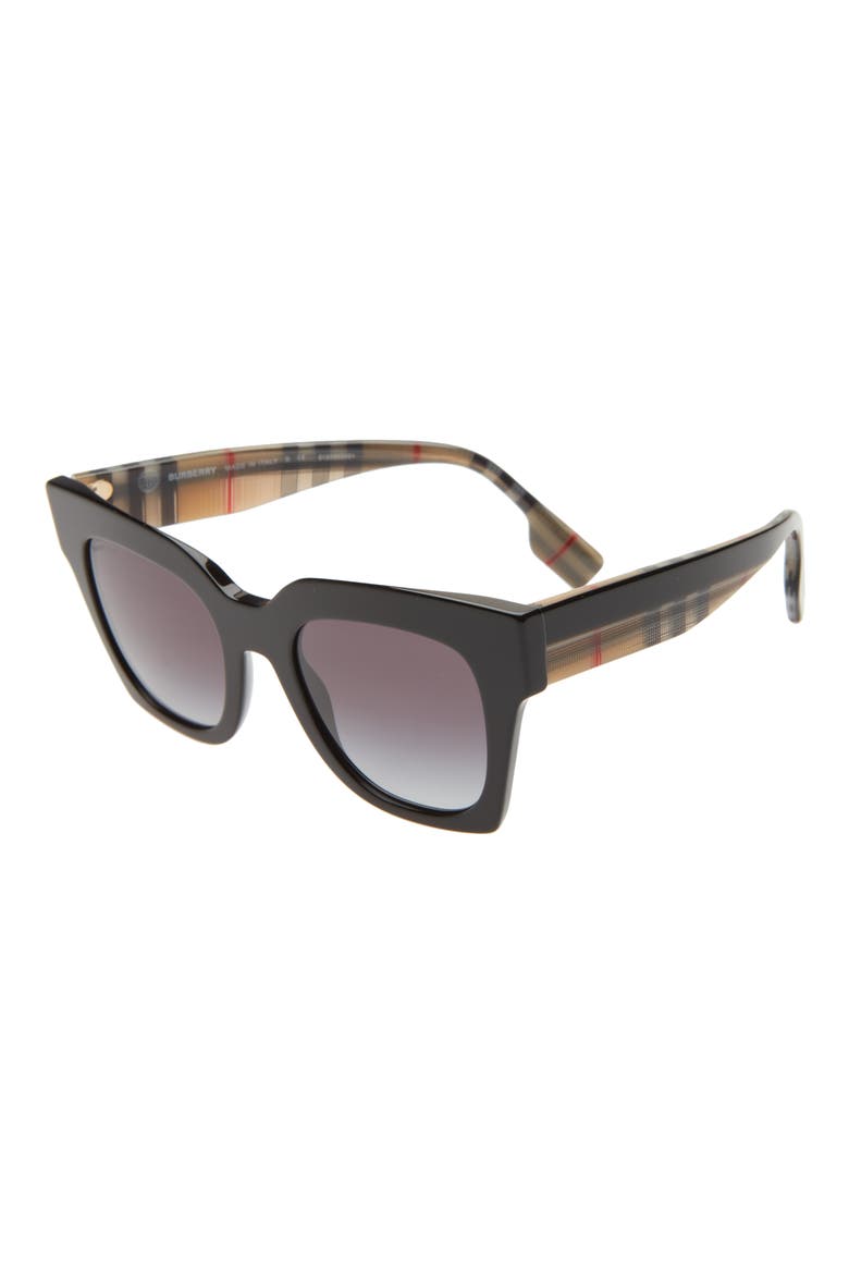 49mm Cat Eye Sunglasses, Alternate, color, BLACK/GREY GRADIENT